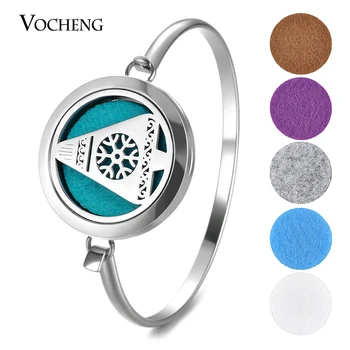 

10pcs/lot Aromatherapy Diffuser Bracelet 316L Stainless Steel Christmas Perfume Locket Bangle 2 Styles with Felt Pads VA-778*10