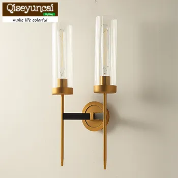 

Qiseyuncai American Living Room Wall Lamp Restaurant Study Room Bedroom Simple Postmodern Sample House Villa Light free shipping