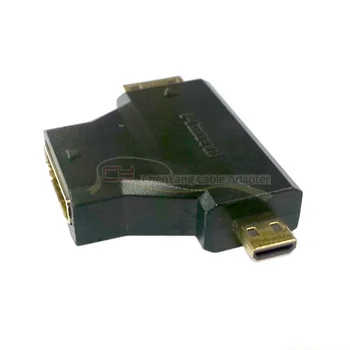 

Micro HDMI male Mini HDMI male to HDMI 1.4 Female 90 degree 2 in 1 combo adapter