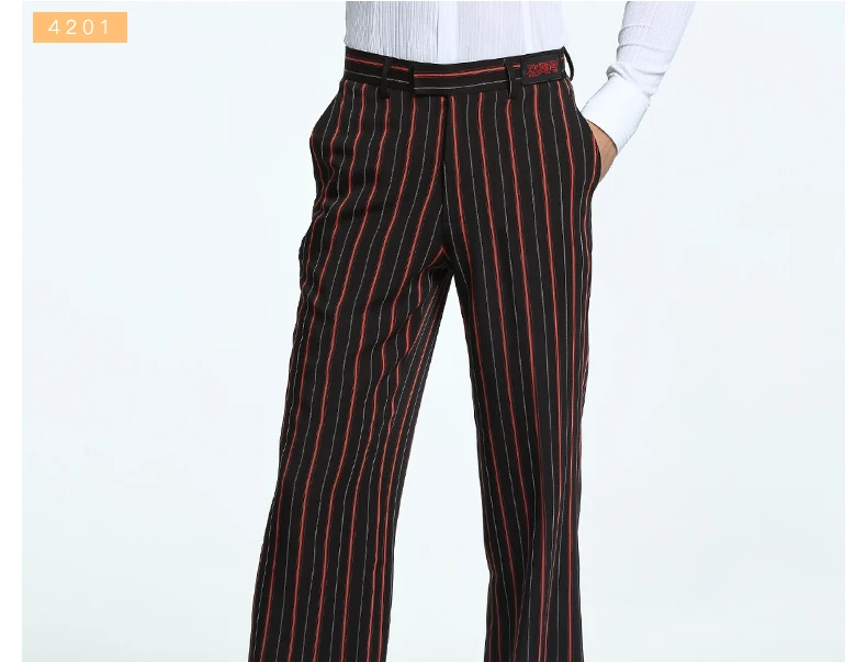 Новые мужские боковые латинские танцевальные брюки для взрослых танцевальная одежда национальный стандарт современные танцевальные полосатые штаны упражнения