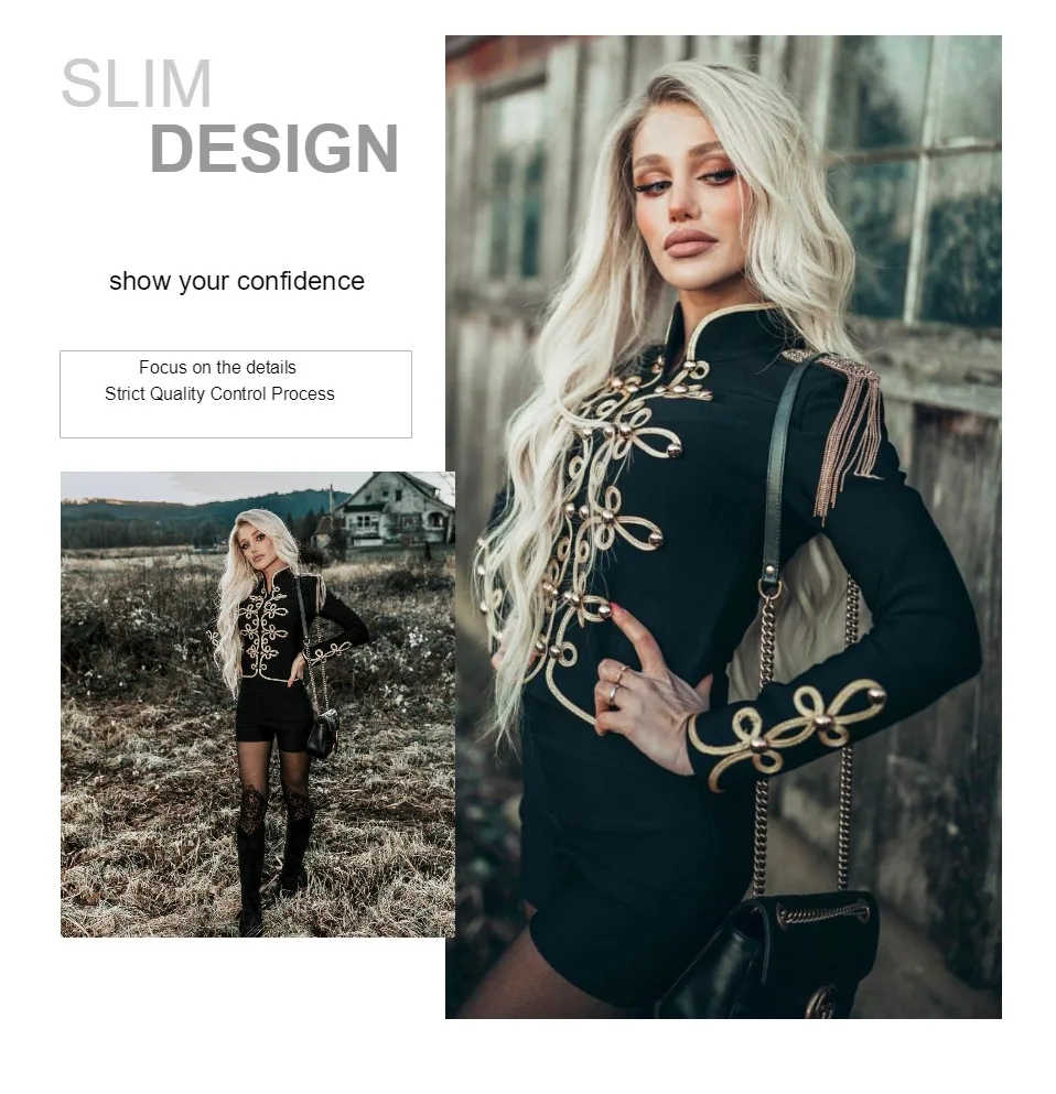 INVOGUE. IMVOGUE Новое поступление элегантные Aqqliques Цепочка Из Бисера одежда с длинным рукавом облегающий однотонный Jecket