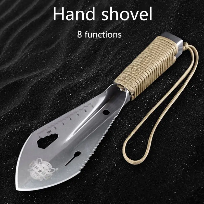 Portable Metal Detector Garden Digging Tool Digger Garden Shovel w Sheath Stainless Steel Garden Camping Outdoor