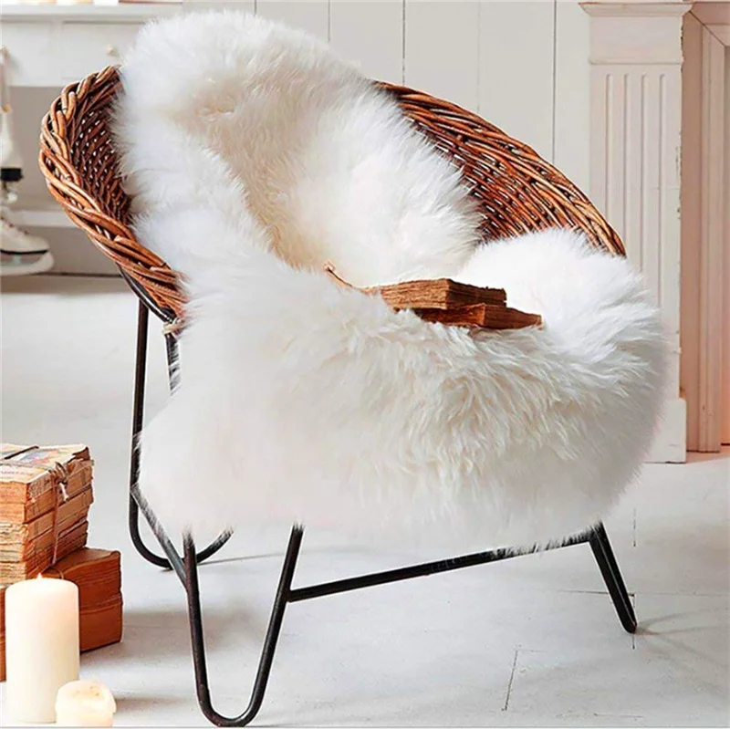 

Yooap Faux Fur Sheepskin Style Rug Fluffy Area Rugs Anti-Skid Yoga Carpet For Living Room Bedroom Sofa Floor Rugs- (75 x 120 cm)
