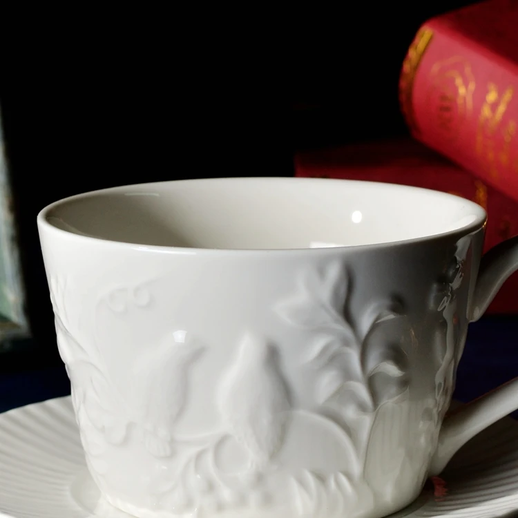 350 мл кофейная кружка мокко 3D Relif керамическая кофейная кружка с цветами большая кружка капучино большая кофейная кружка блюдце набор