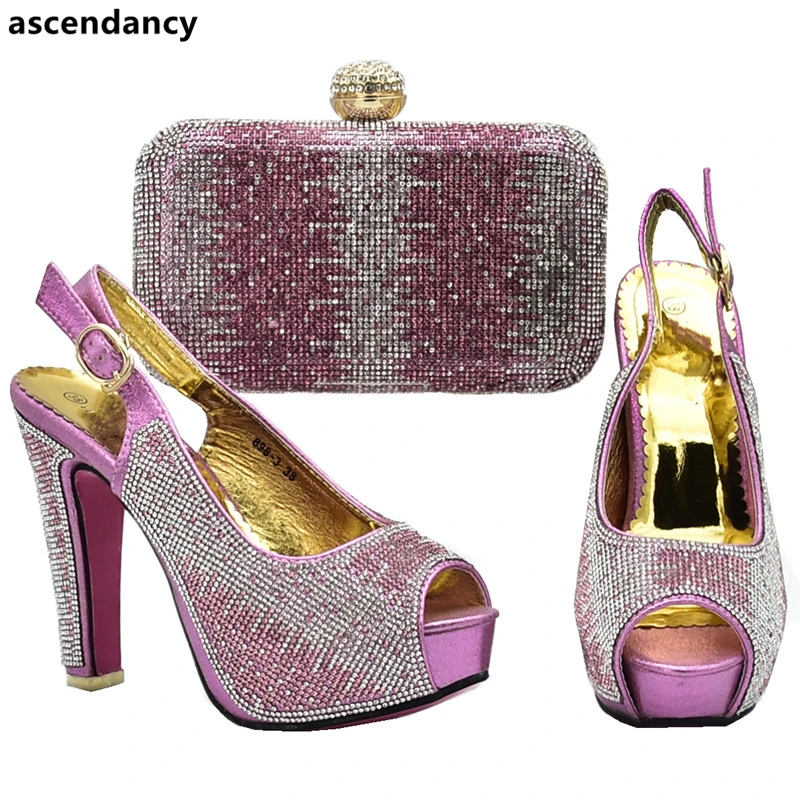 

New Italian Ladies Shoes and Bags to Match Set 2018 for Women Shoes with Matching Bags for Party Wedding Women Shoes and Bag Set
