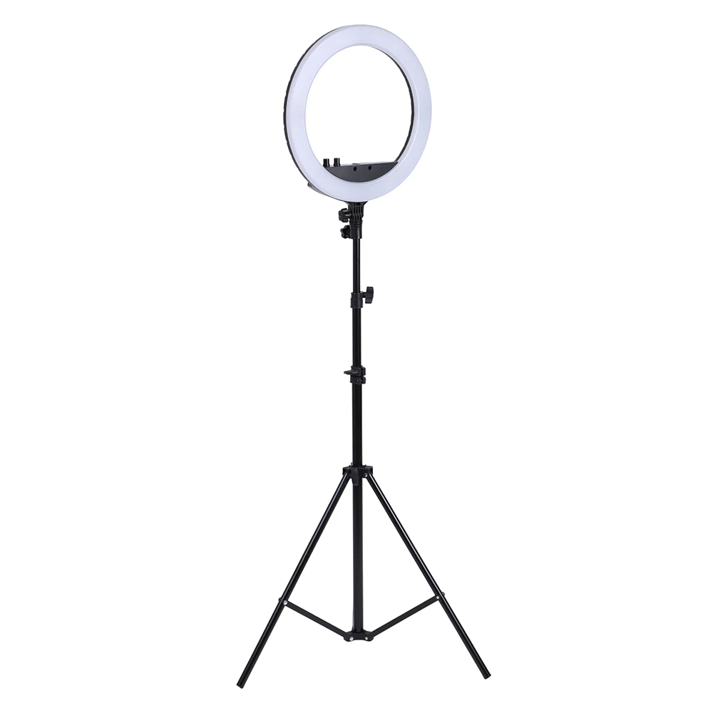 14 дюймов фотостудия светильник ing светодиодный кольцевой светильник 240 шт. 3200-5600k фотографии, кольцевая лампа приглушенного с подставкой для портретной съемки, макияж - Цвет: Черный