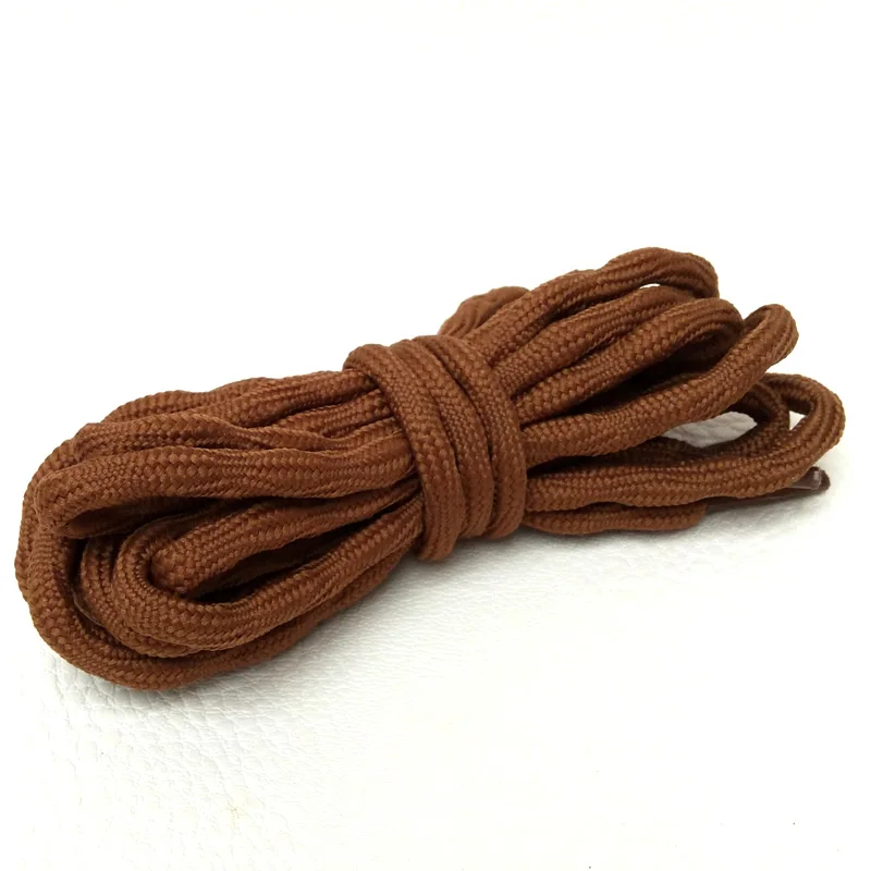 JUP1-50 Pairs Linht Brown Sports Unisex Different Lengths Polyester Outdoor Hiking Shoe Lace Round Wear-resistant Shoelaces Rope