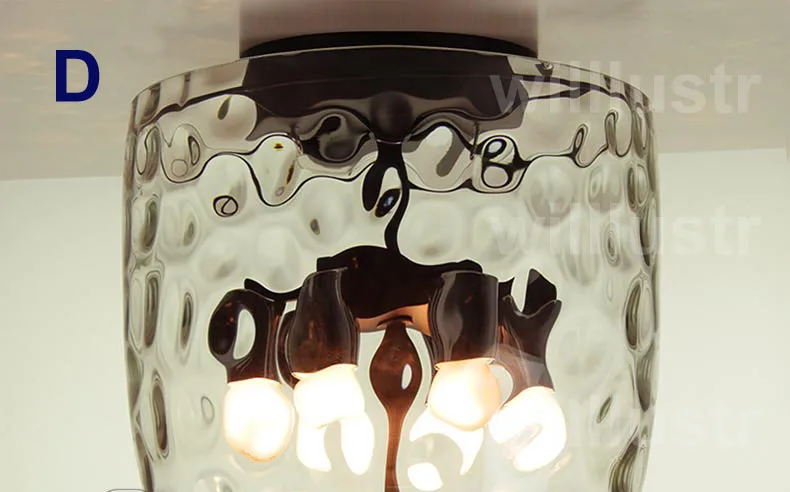 Willlustr современный стеклянный потолочный светильник прозрачный стеклянный абажур Освещение Прозрачный Абажур стеклянный свет ананас водяная волна как кристалл
