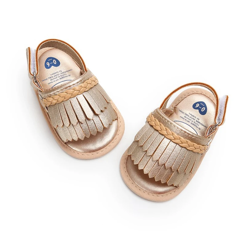 Обувь для маленьких девочек летние милые сандалии на мягкой подошве с дикими кисточками нескользящая обувь для малышей от 0 до 18 месяцев
