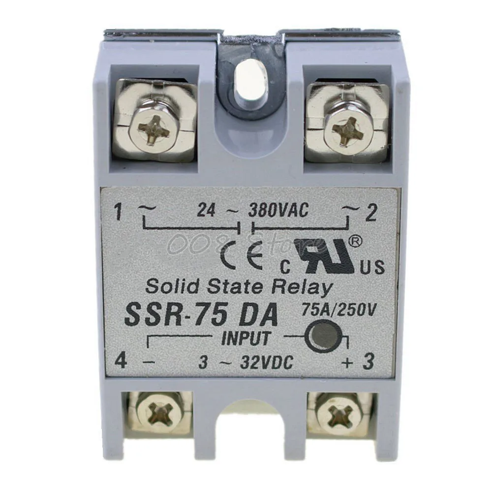 Free shipping SSR 75DA 75A 3 32V DC TO 24 380V AC SSR 75DA relay solid