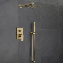 Bathroom Shower Faucet Set Total Brass In-Wall Shower Faucet Hot and Cold Bath Shower Mixer Tap Brushed Gold Matte Bidet Faucet Bathroom Shower Faucet Set Total Brass In-Wall Shower Faucet Hot and Cold Bath Shower Mixer Tap Brushed Gold Matte Bidet Faucet
