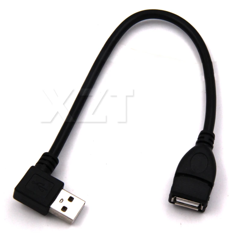 IPCS 30 см USB 2,0 мужчина к женскому 90 градусов Угловой usb удлинитель Кабель USB2.0 мужчина к женскому правому кабелю