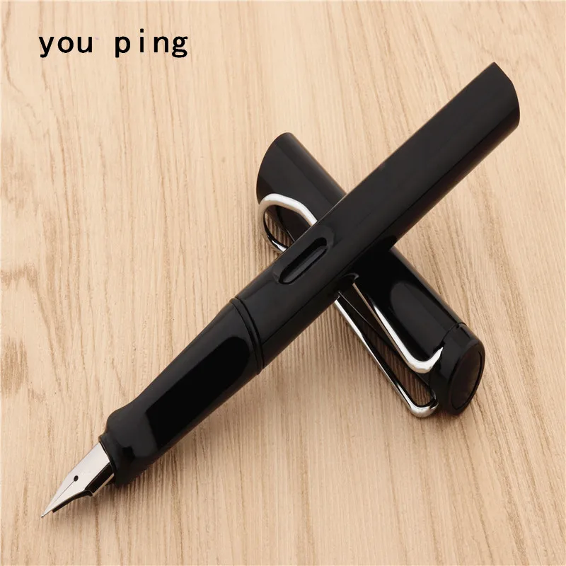 Высокое качество 555 цветов студент, школа, офис перьевая ручка лучший подарок чернильные ручки канцелярские принадлежности - Цвет: Черный