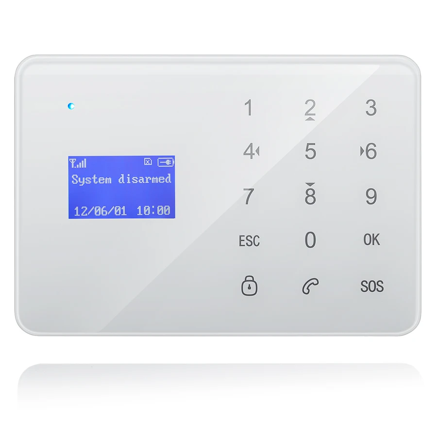 Английский Французский Русский Испанский Голос беспроводной проводной, домашняя Безопасность GSM сигнализация ЖК дисплей сенсорной клавиатурой