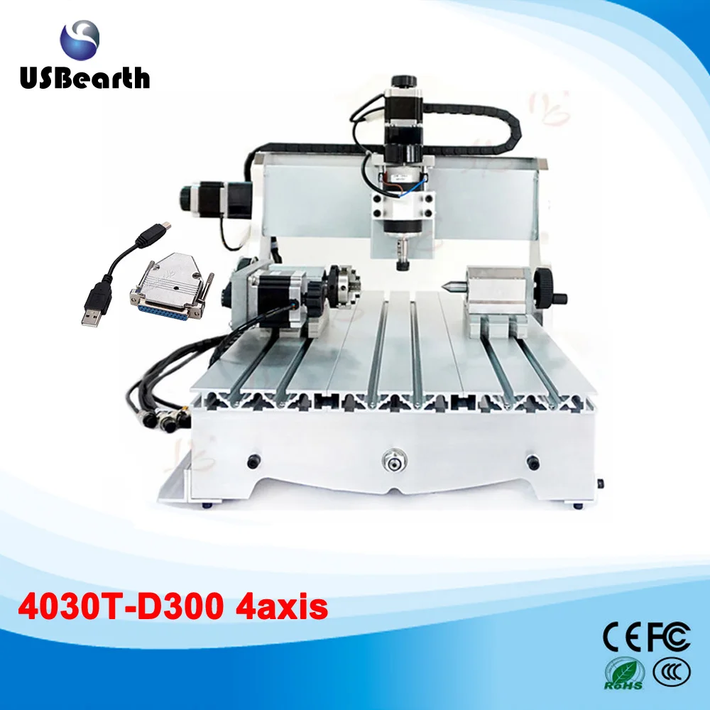 3040T D300 4axis mini cnc engraving machine with External USB adapter