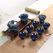 Горячая Jun kiln чайные наборы креативные керамические печи кунг-фу чайные наборы Цзиндэчжэнь цзяньчан печи керамический подарок на заказ