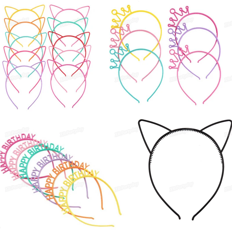 

fashion women kids crown ears head bands Lady Girl Hairband birthday Headband Baby birthday cat party Hair Accessories hoop