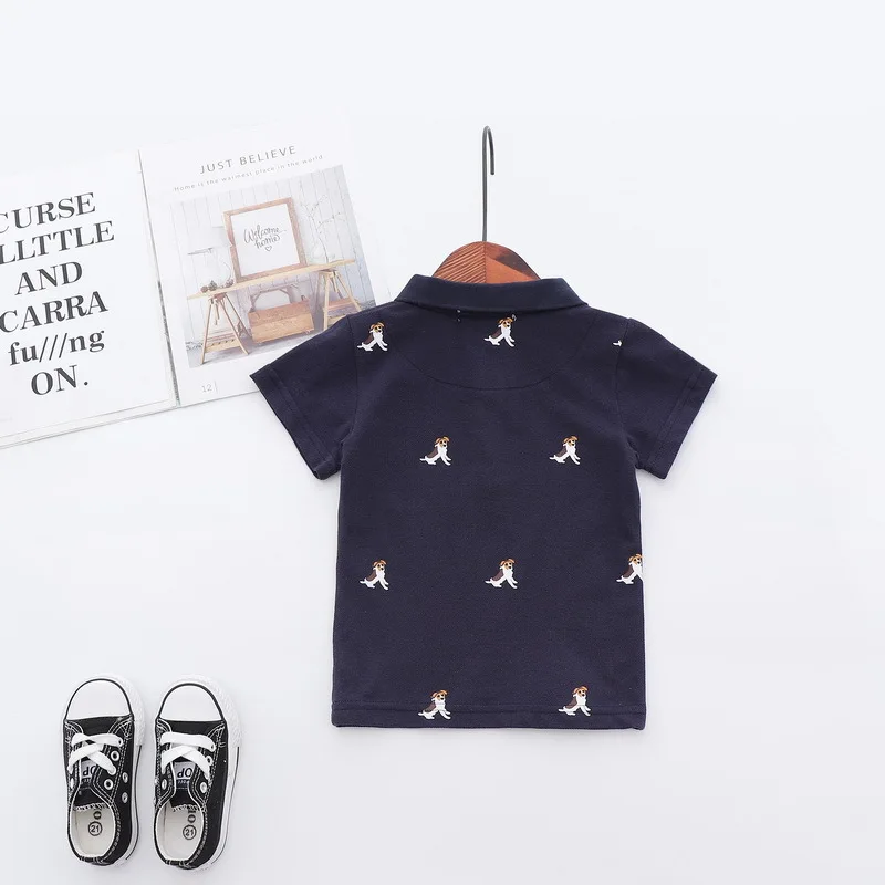 Casual Summer Cotton Baby Boys Short Sleeved T-shirt Cartoon Printed Children Tees Kids Tops For Age 2-7 Years Old