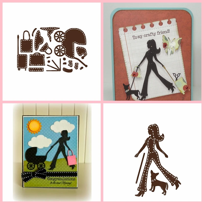 

Fashionable Lady & Accessories Decoration Metal Die Cut Scrapbooking Embossing Handmade Card Photo Album Making Craft