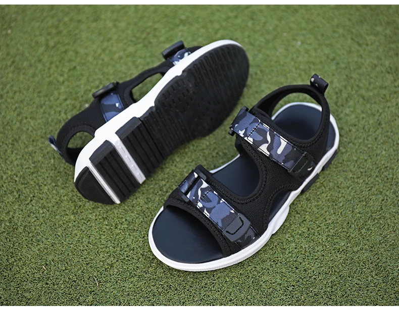 Wholesale Boys Nubuck Leather Sandals Fashion Kids Summer Flats Single Shoes Children Antislip Sole Sandals
