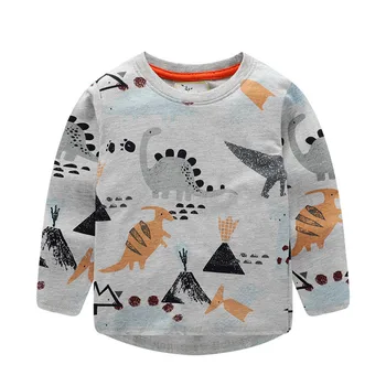 

Jumping meters Children Clothing Dinosaurs Boy Cotton t shirt Baby Boys Clothes Long Sleeve Kids t-Shirt Underwear Boy Girl Tees
