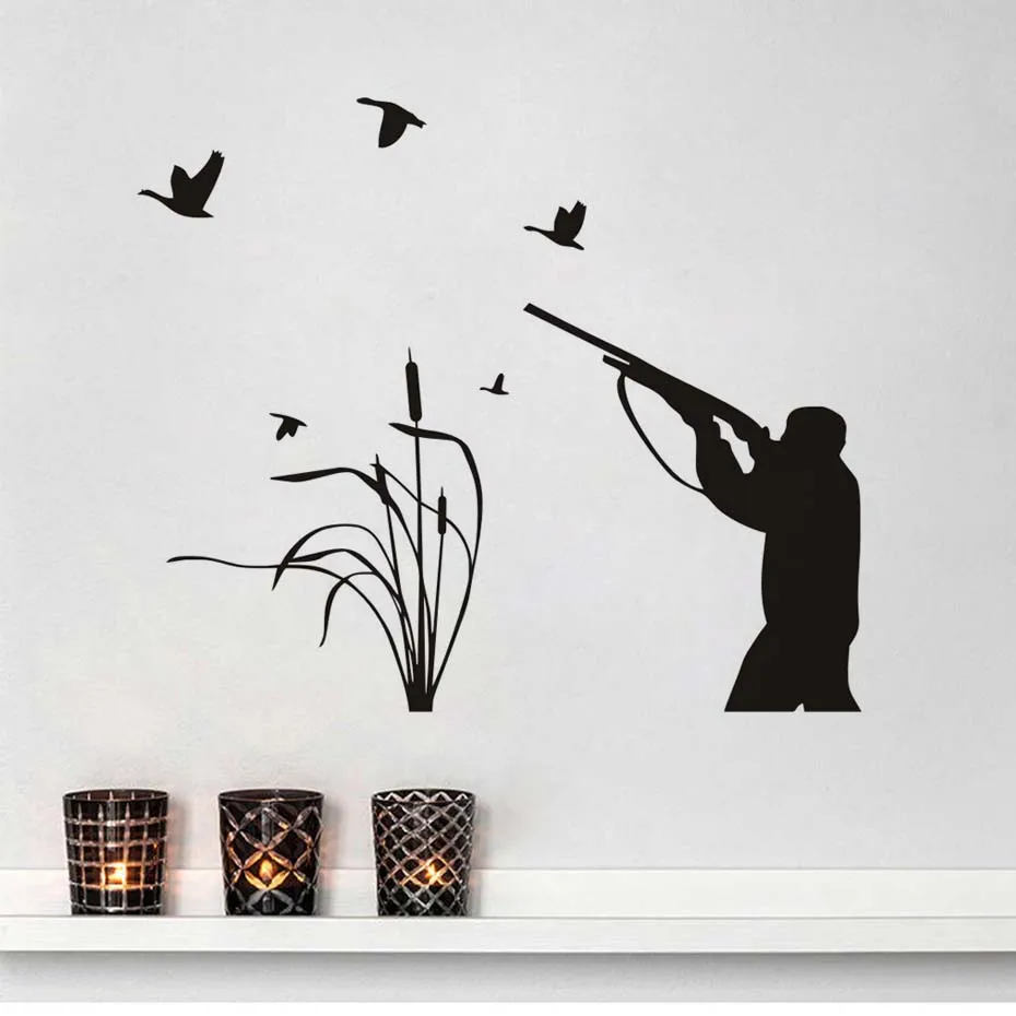 Bird Hunting Art Wall Stickers Active Hobbies Hunter Home Decoration