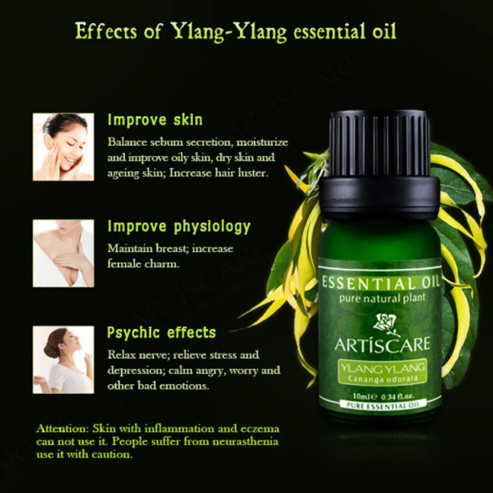 1 шт. ARTISCARE 10 мл 100% Pure & Natural Ylang ароматерапия с основными типами масел аромат уход за