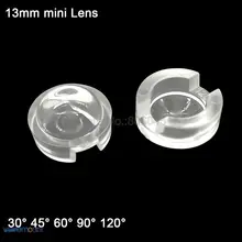50 шт. 13 мм Мини ИК объектив 30 45 60 90 120 градусов не нужно держатель для 1 Вт 3 Вт 5 Вт высокой мощности Светодиодный выпуклый рефлекторный коллиматор