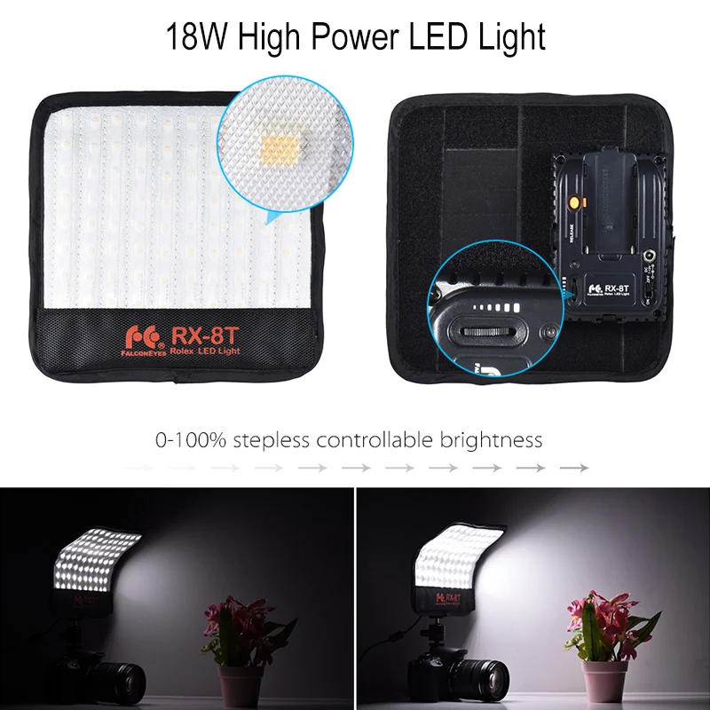 Falcon Eyes RX 8T 18W 5600K LED Fotografia Light ing Mini Day светильник Video Portable Flexible For Shoot|Фотографическое