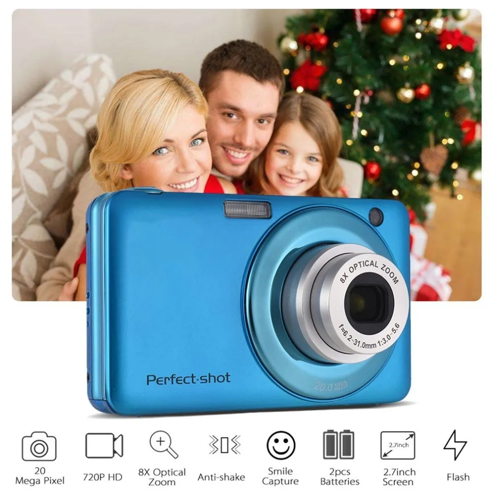 24 MP portátil colorido compacto HD 8x foco zoom foto vídeo grabación cámara Digital con JPEG Avi tarjeta SD Anti- agitar regalos de los niños