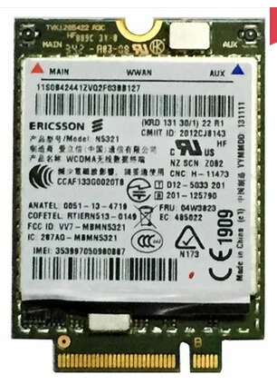 ДЛЯ Ericsson N5321GW NGFF PCIE GSM EDGE GPRS HSPA + 21 MB gps FRU: 04W3822 04W3823 04W3842 WLAN карта для Thinkpad X230s X240 W540