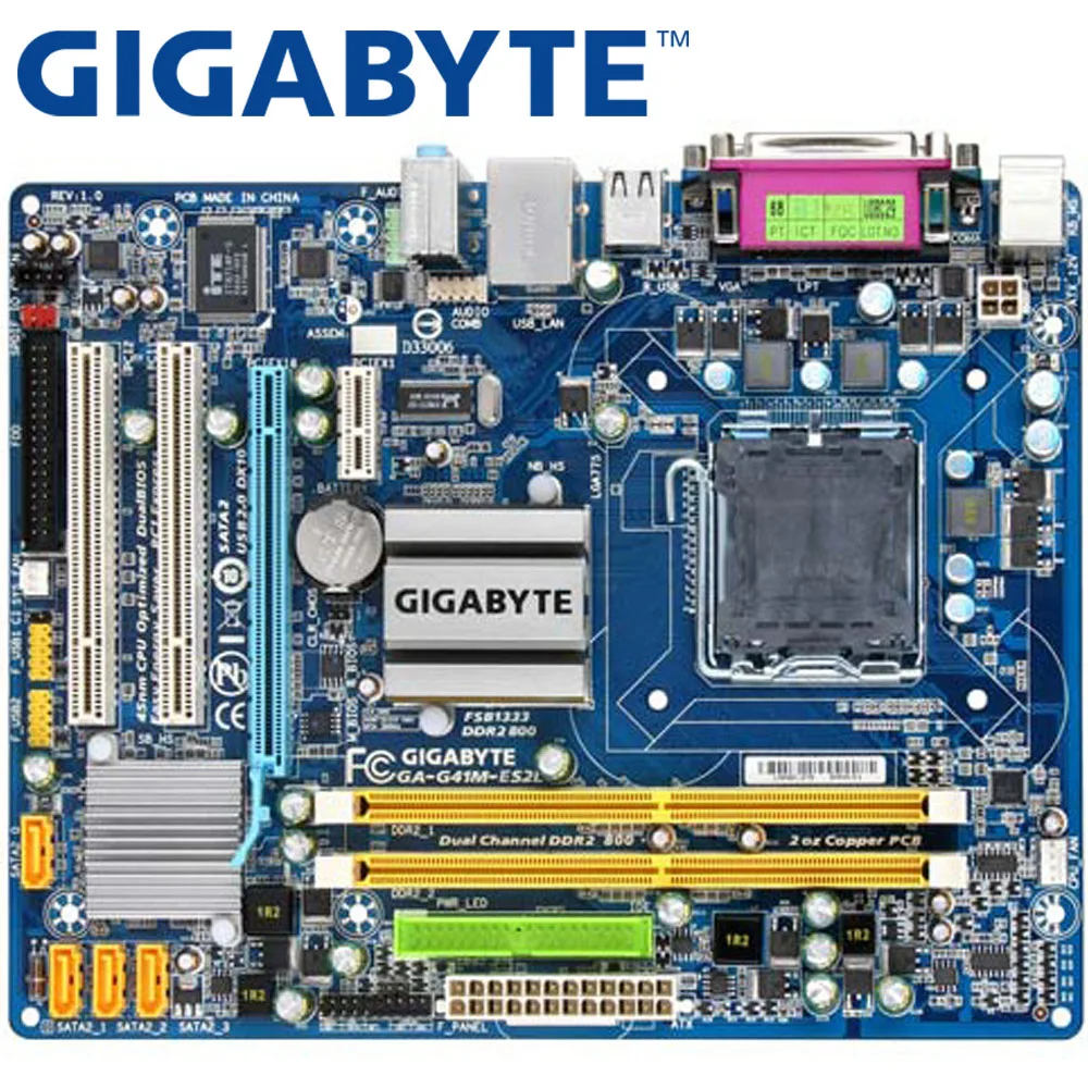 Десктопная Материнская плата GIGABYTE G41 Socket LGA 775 для Core 2 DDR2 8G Micro ATX оригинальная б/у