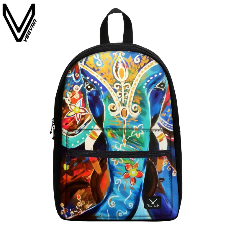 VEEVANV Colorful Elephant Printed Backpacks Casual Girls Shoulder Bags 3D Animal Mochila Canvas Backpack Teenager School Bookbag bookbags-for-girls : image VEEVANV Colorful Elephant Printed Backpacks Casual Girls Shoulder Bags 3D Animal Mochila Canvas Backpack Teenager School Bookbag bookbags-for-girls