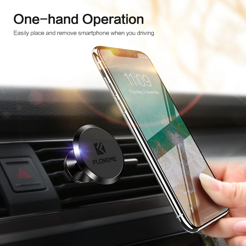 FLOVEME держатель для телефона универсальный магнитный автомобильный держатель телефона 360 Вращение кронштейн телефон подставка для iPhone samsung S9 Xiaomi вентиляционное отверстие магнитный держатель