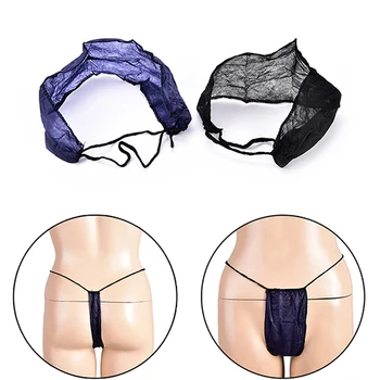

10Pcs Travel Disposable G-string Panties Underwear T-back Menstruation Care Underwear Feminine Care Blue/Black