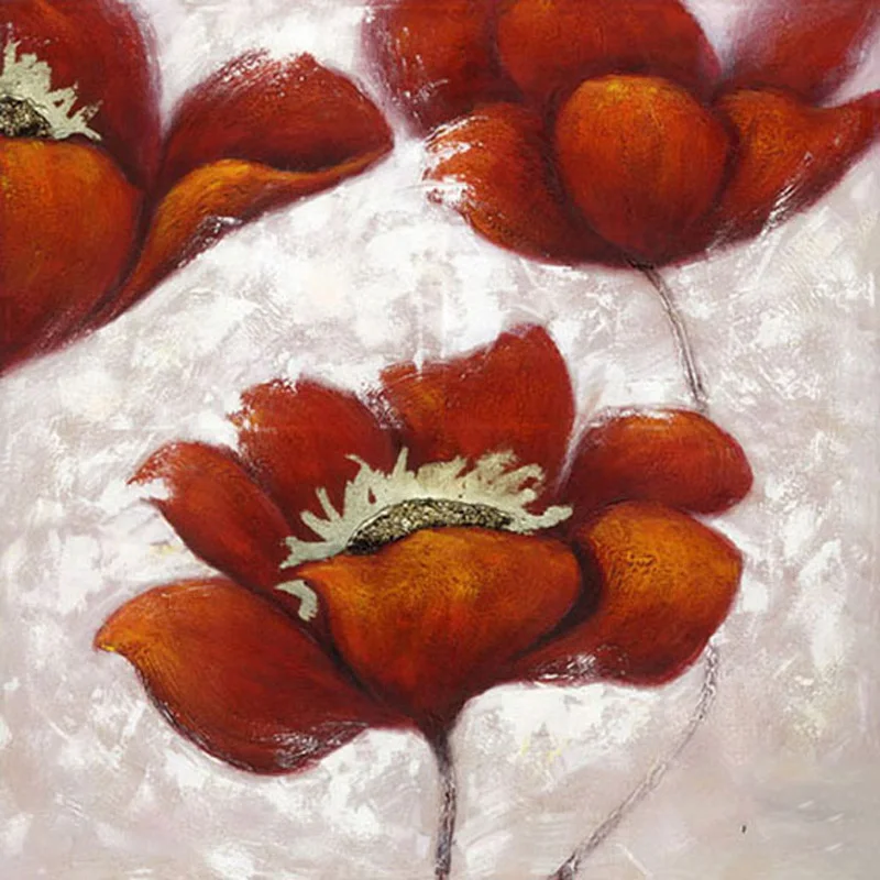 D SH New Diy Diamond Embroidery Red Flowers Painting Full Round Mosaic Home Decoration | Дом и сад