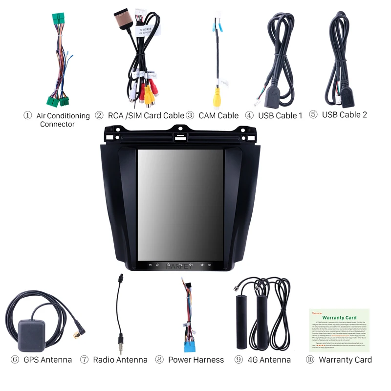 Discount Harfey 4G LTE Multimedia Player Android 6.0 Car GPS for 2003-2006 2007 Honda Accord 7 Navi 9.7"Radio support Rearview camera DVR 2