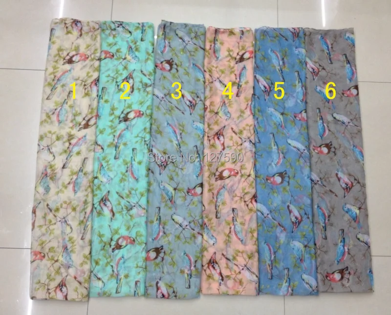 

Free Shipping Ladies Fashion Scarf Tree Bird Scarf Animal Print Women Scarf Wholesale 10pcs/Lot Free Shipping