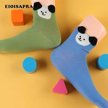 

85% Cotton Personality Cute Little Ears Cartoon Funny Happy Socks Women Casual Harajuku 4 Color Creative Christmas Gift Socks