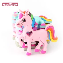 Contas de brinquedo para bebês, colar com 1 peça de unicórnio para mordedor de bebê, colar de mastigar, ferramenta de enfermagem com pingente de grau alimentar silicone silicone para homens