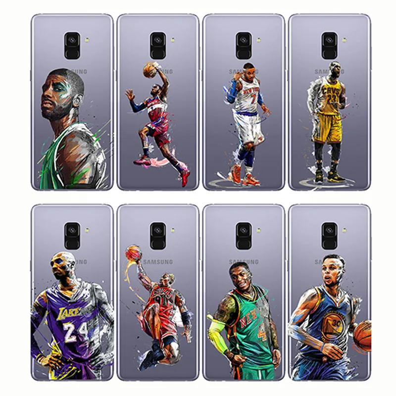 

American style Basketball Phone Westbrook Curry Harden James Soft Silicone Sport Cover for Samsung A9 A8 A7 A6 A5 A3 Plus pro