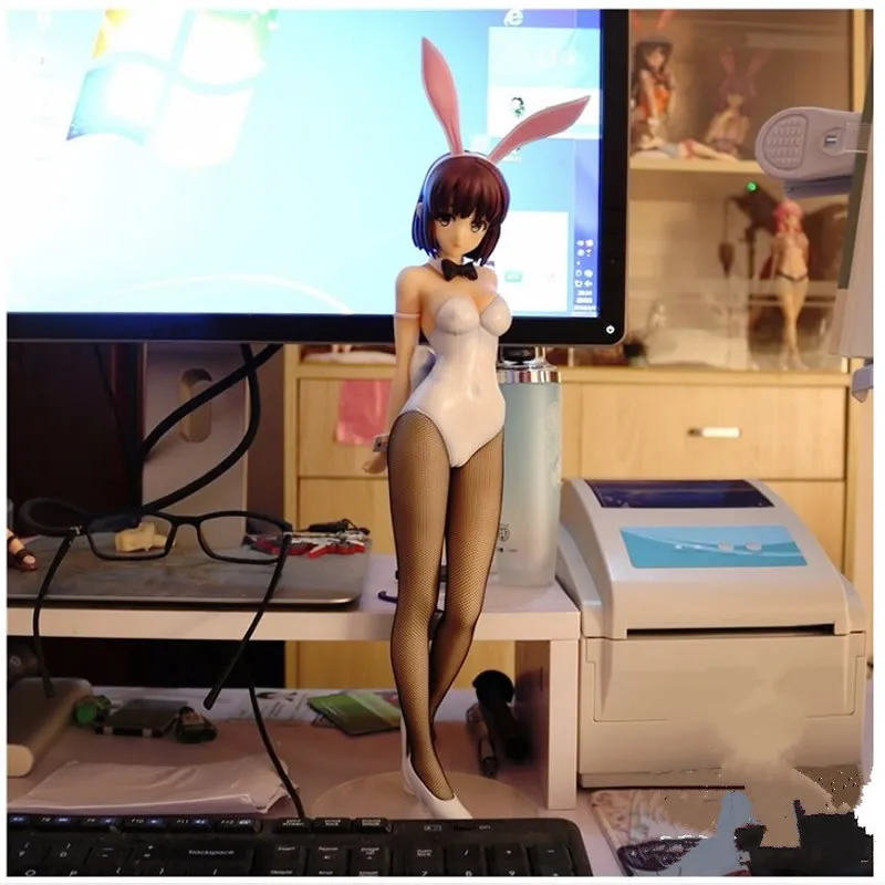 

1/4 Scale 36cm Saenai Heroine No Sodate-kata Megumi Kato Bunny Girl Action Figure Rabbit Ears Ver PVC Sexy Model Toy Gift Y233