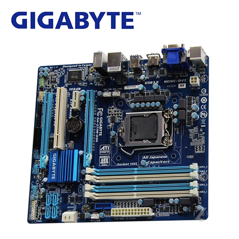 LGA 1155 DDR3 для Intel Z77 Gigabyte GA-Z77M-D3H оригинальная материнская плата SATA 3 2x PCI-E X16 настольная материнская плата HDMI VGA Z77M-D3H