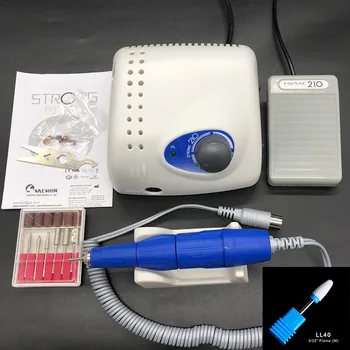 

Authent Strong 210 65W 35000RPM Electric Nail Drill Machine 102L Handpiece Manicure Pedicure Nail File Bit Nail Art Equipment