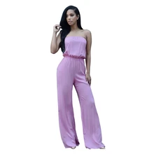 FK1528 дамские модные комбинезоны с открытыми плечами, комбинезоны, цельные комбинезоны с эластичной резинкой на талии