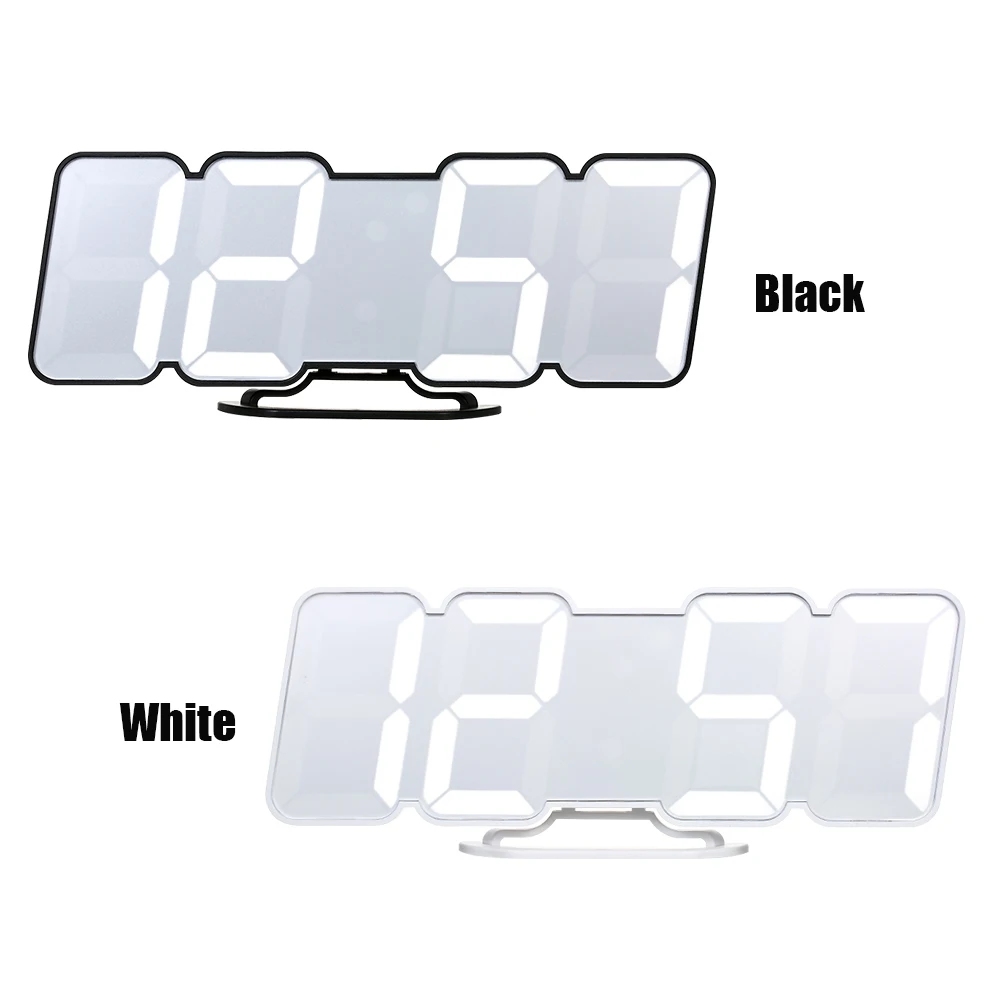 

Time Date Temperature Display 3D LED Wall Clock With 115 Colors Remote Voice Control Night Light Magic Desktop Table Clock