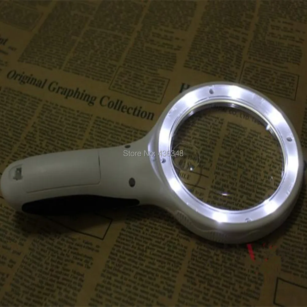 3x 8x Illuminated Magnifying Glass Magnifier 8 Led Light Read
