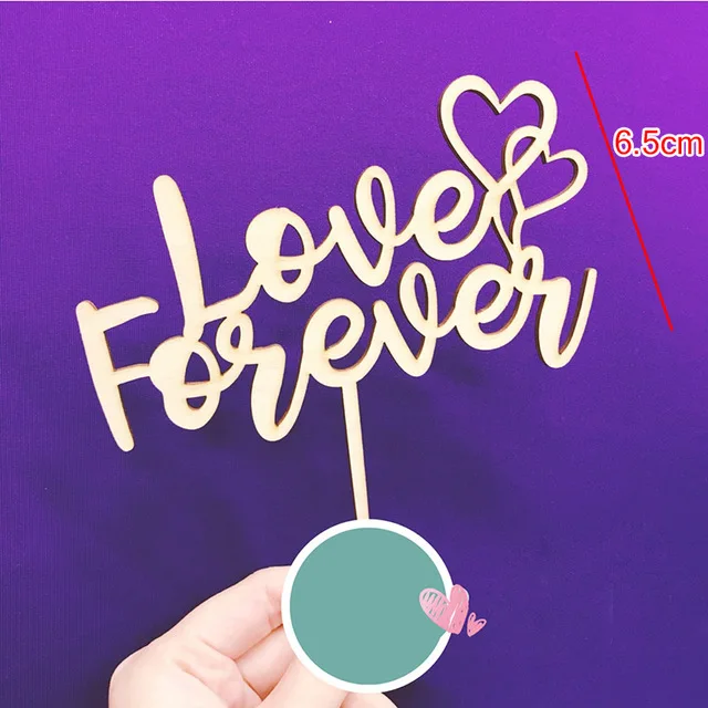 

New Forever Love Acrylic Cake Topper Heart Wedding Cupake Topper For Wedding Valentine's Day Anniversary Party Cake Decorations