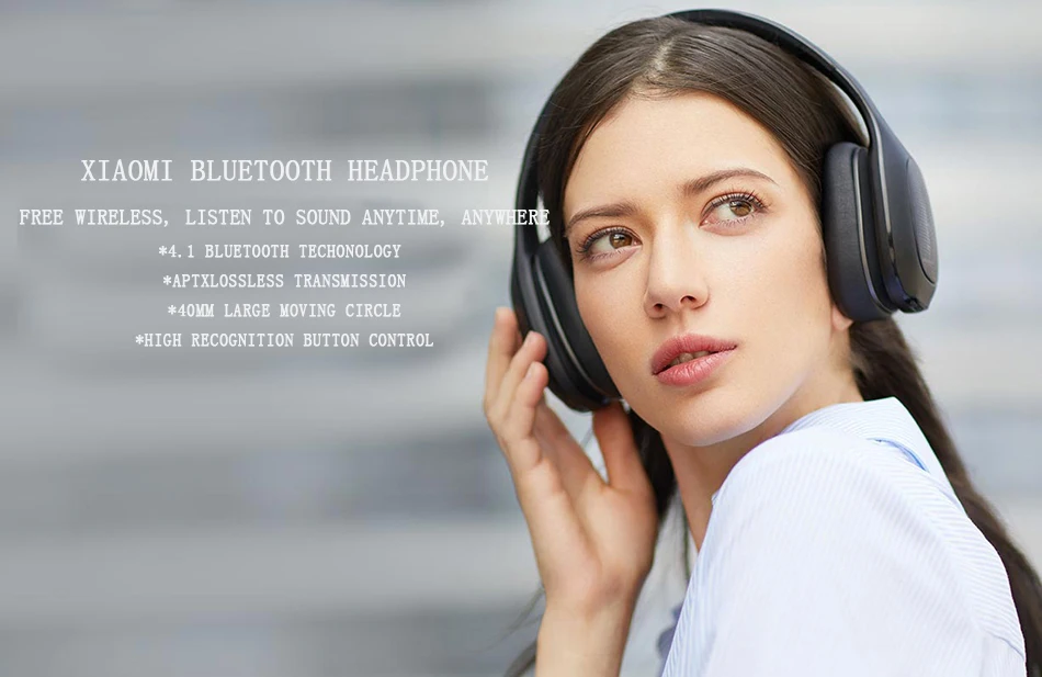 Оригинальные беспроводные наушники Xiaomi Bluetooth 4,1 версия Bluetooth наушники aptX 40 мм динамическая гарнитура из ПУ для мобильных смартфонов