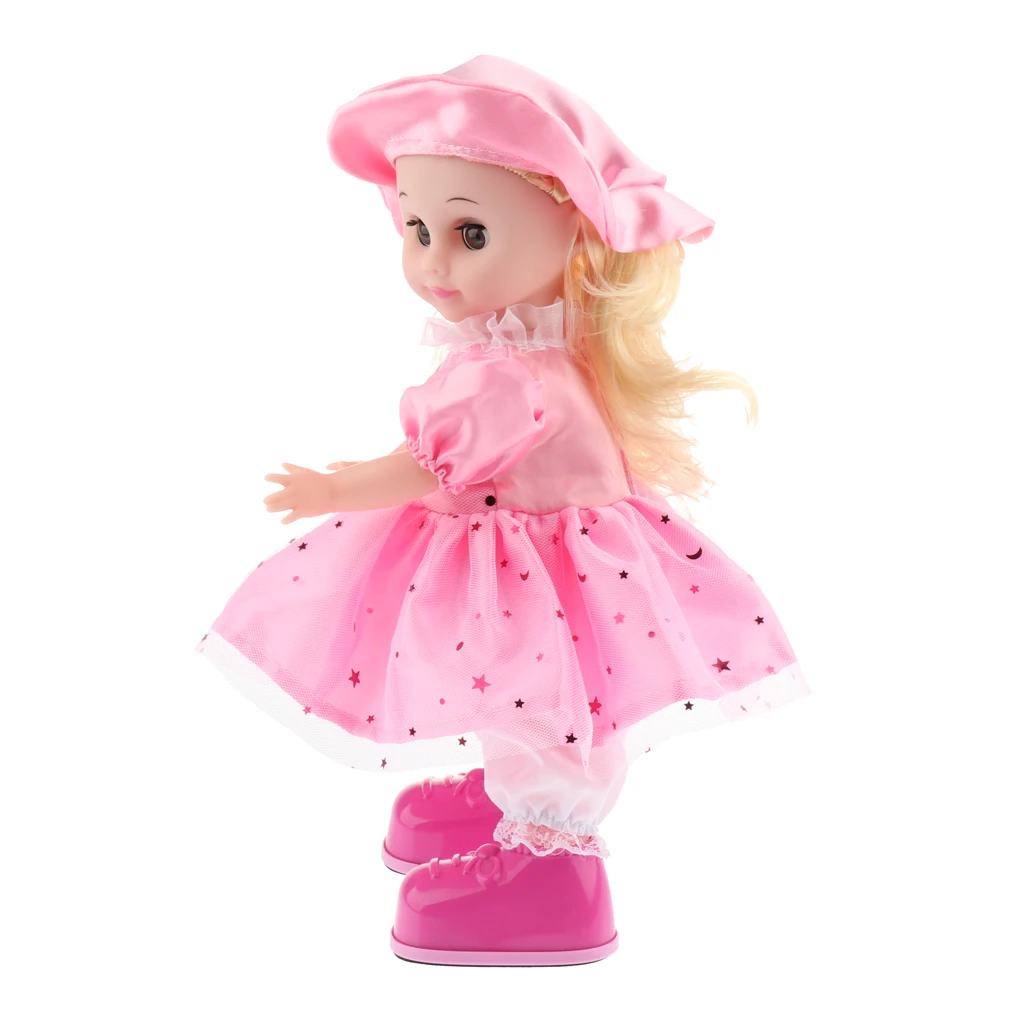 Smart Walking, Singing Robotic Girl Doll Toy for Kid Dress Up Nursery Role Pretend Play Fun Robot Baby Doll #D